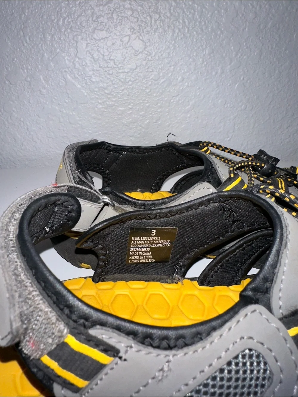 Khombu Gray and Yellow Kids Water Shoes